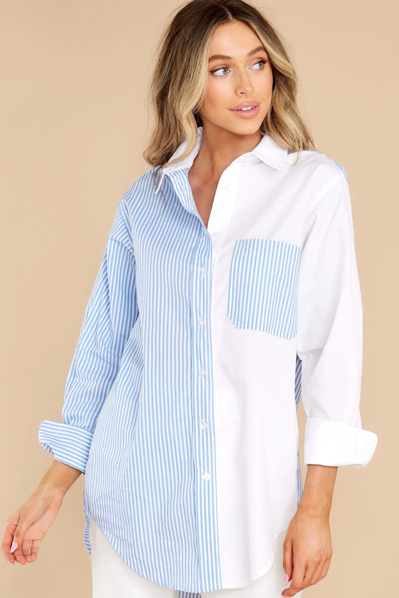 Break The Code Blue Stripe Top