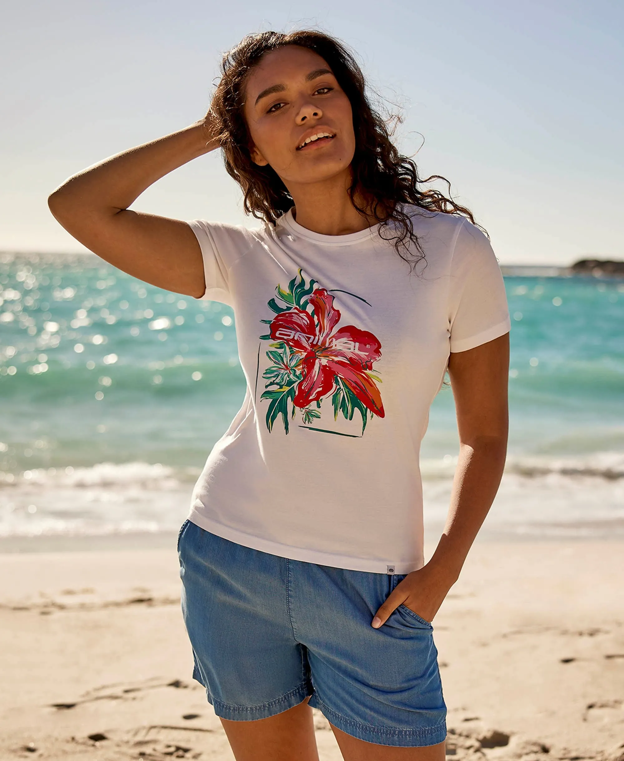 Carina Hibiscus Womens T-Shirt - White