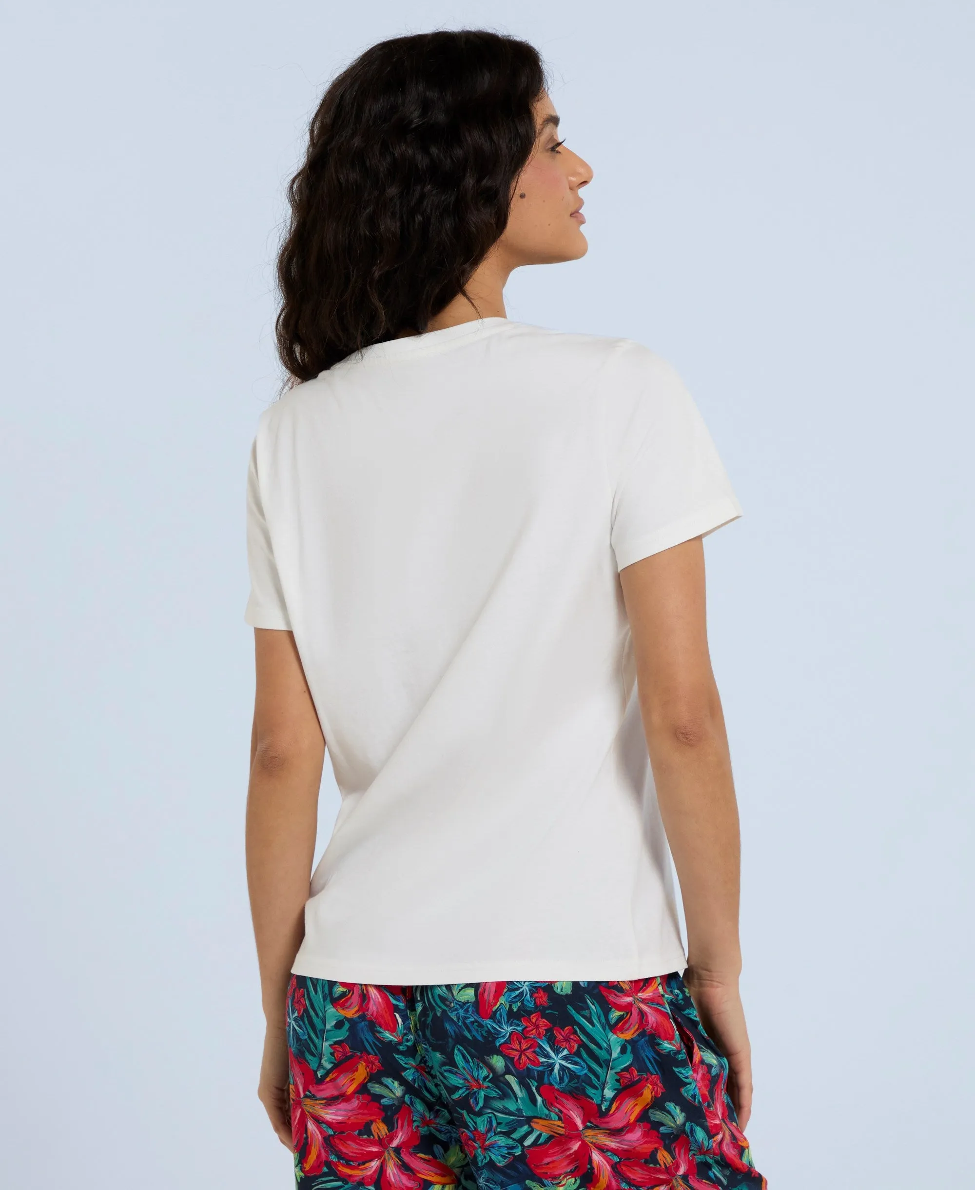 Carina Hibiscus Womens T-Shirt - White