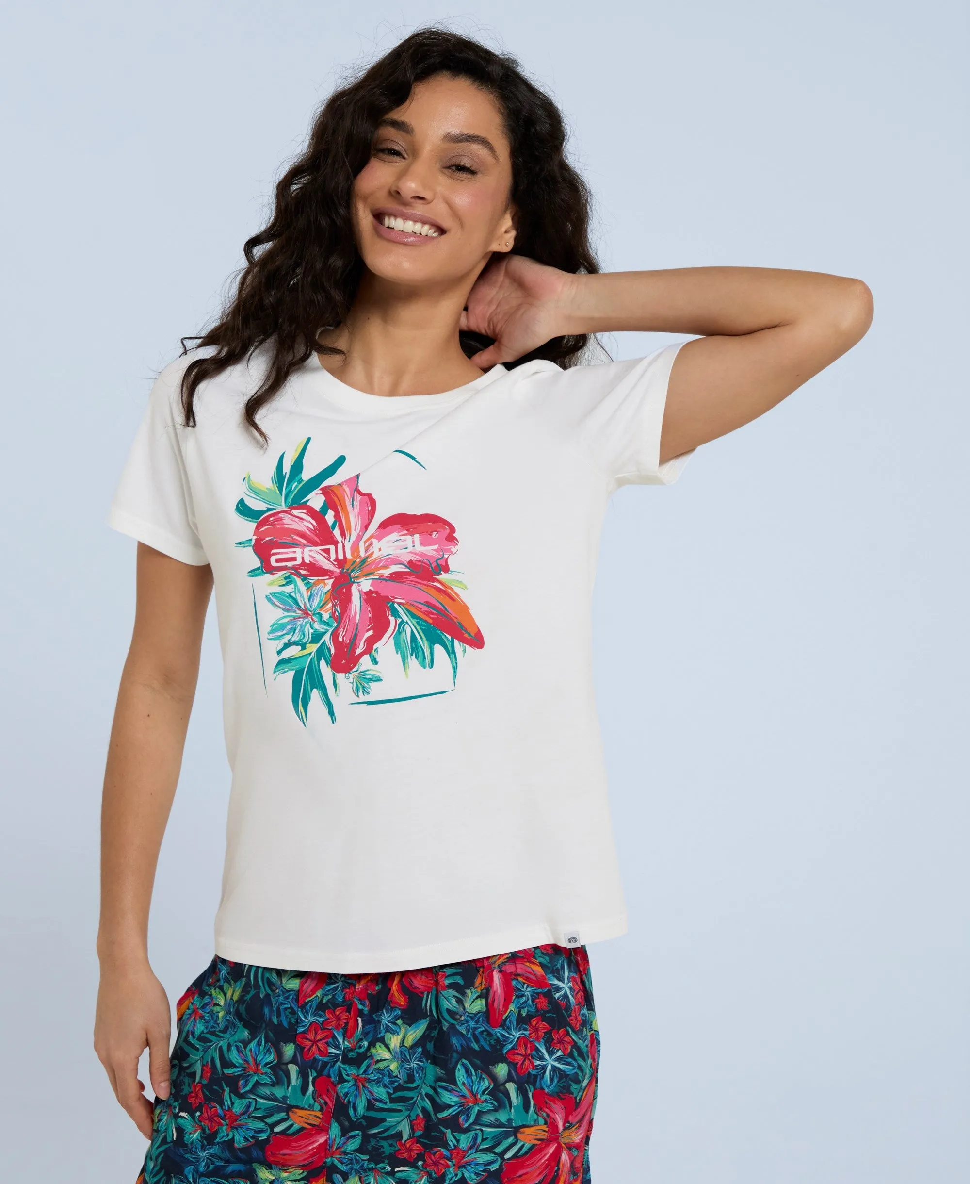 Carina Hibiscus Womens T-Shirt - White