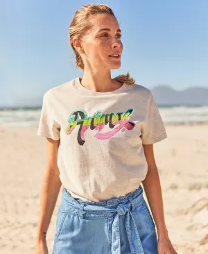Carina Womens Graphic T-Shirt - Beige