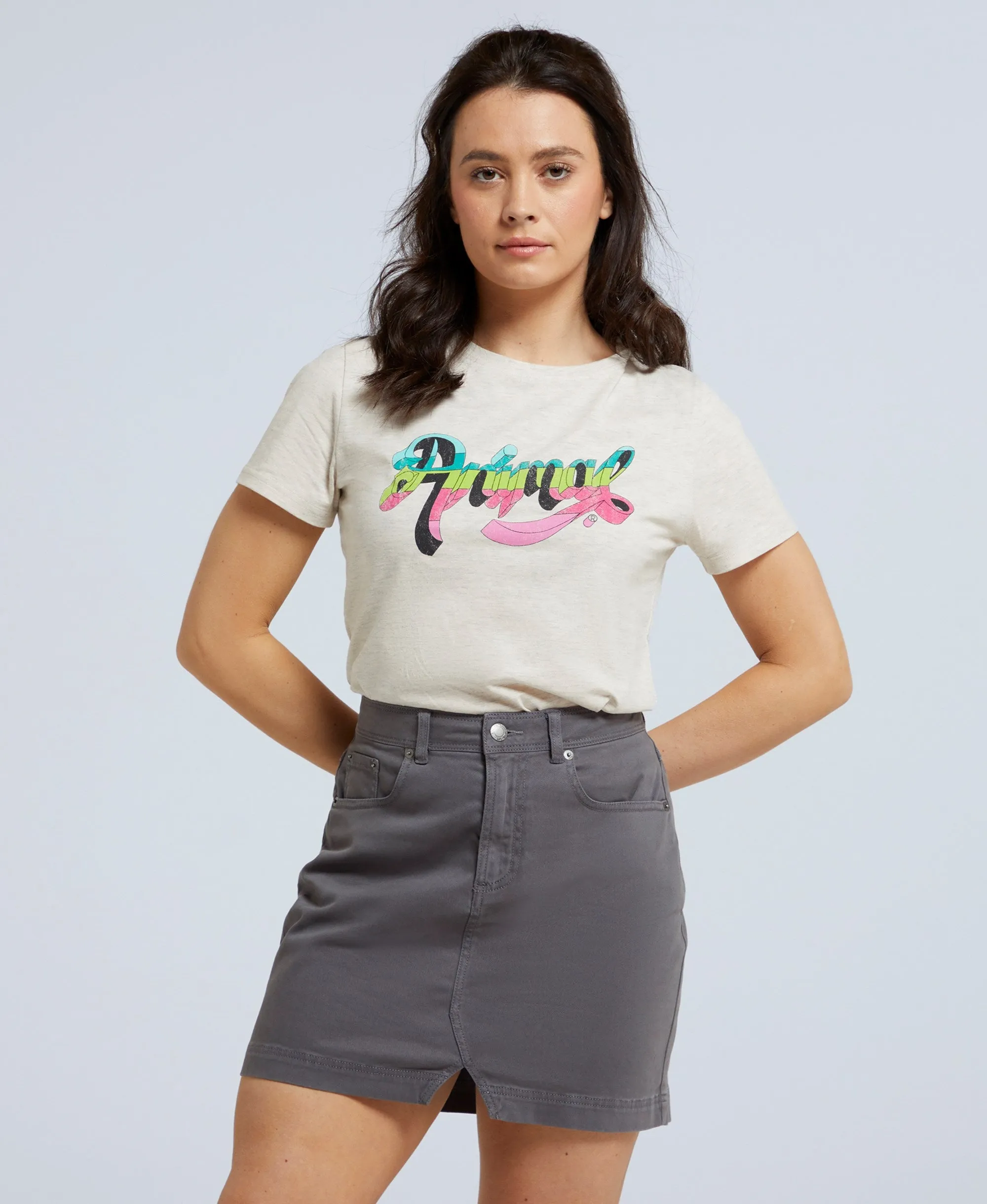 Carina Womens Graphic T-Shirt - Beige