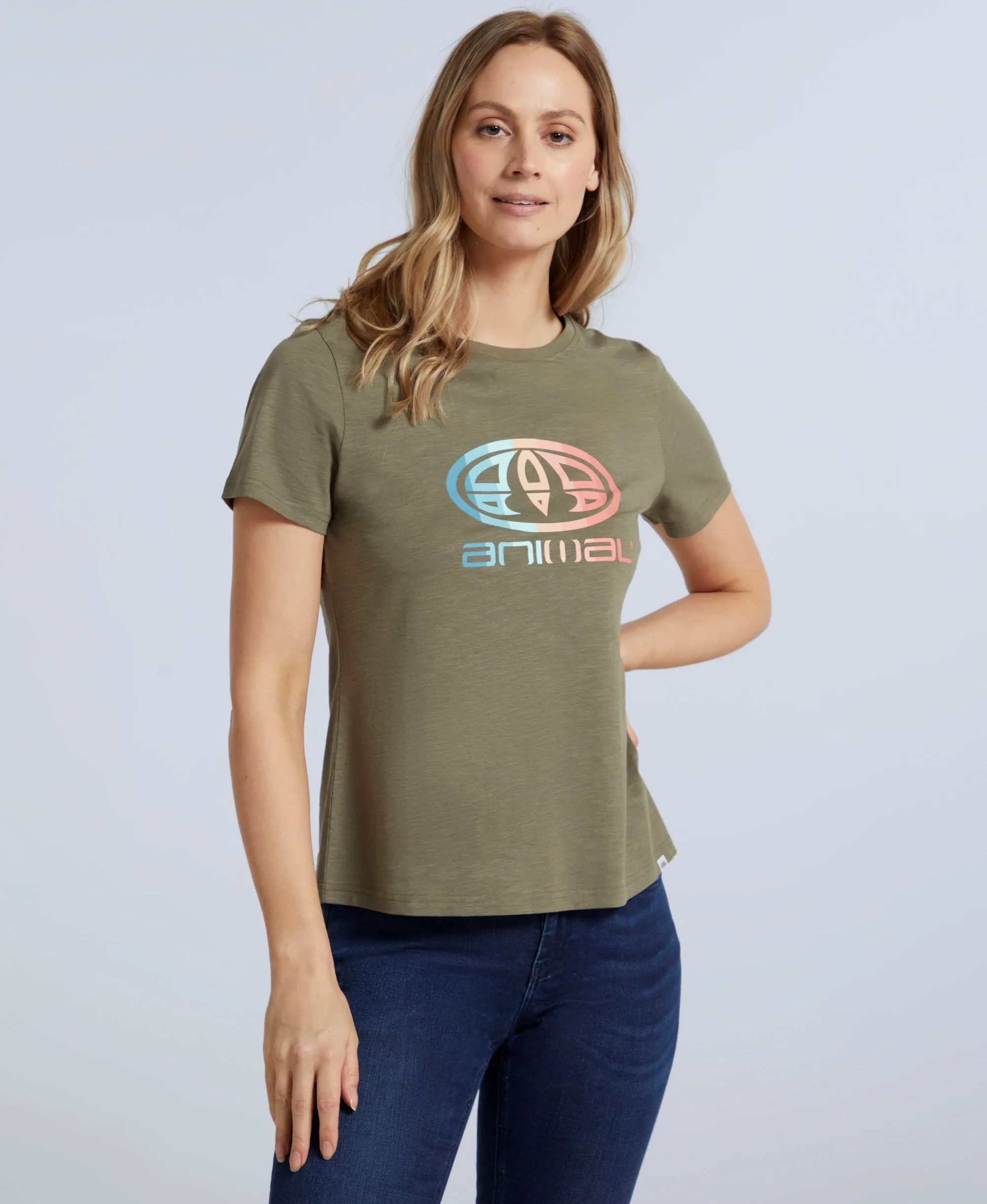 Carina Womens Graphic T-Shirt - Khaki