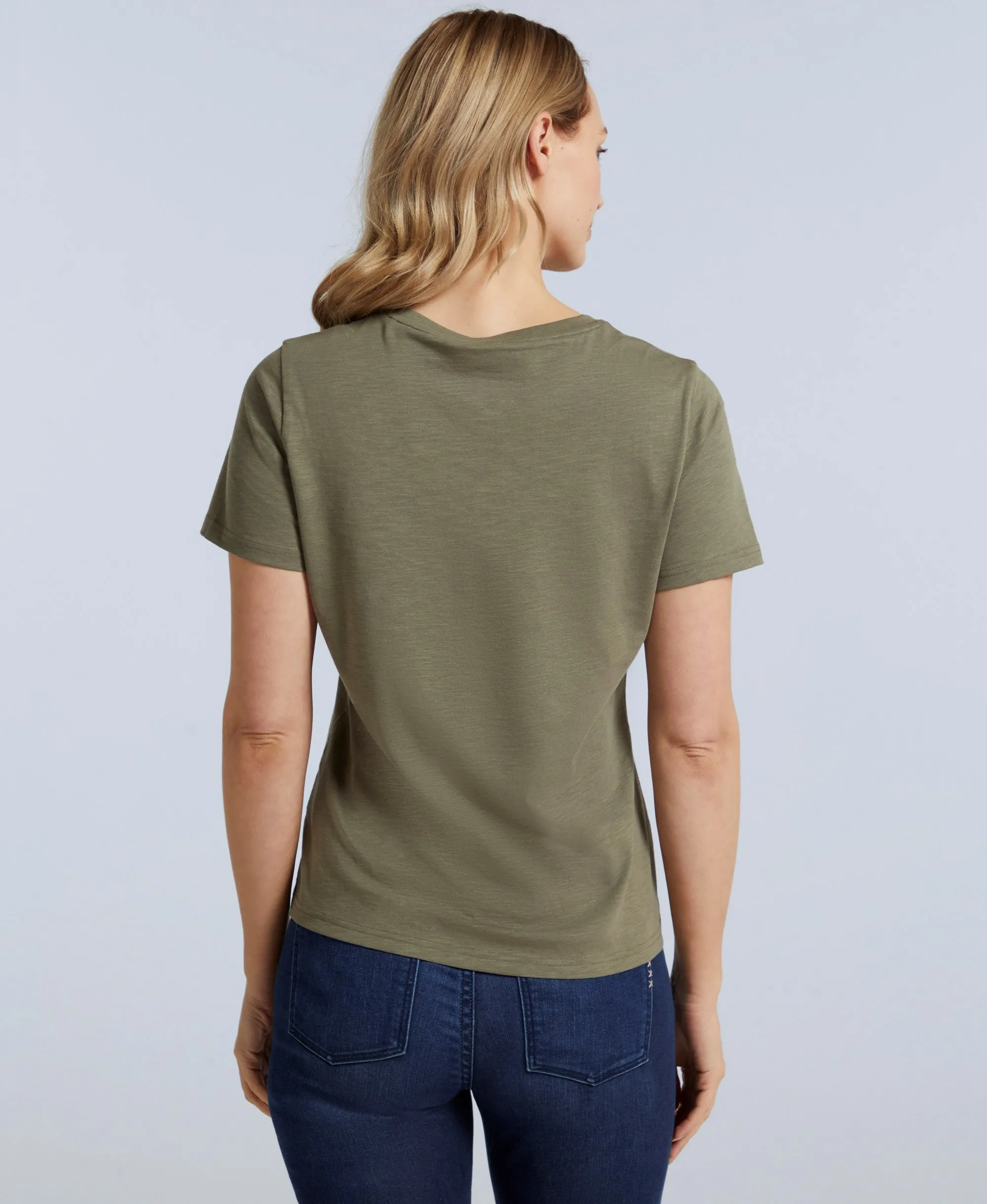 Carina Womens Graphic T-Shirt - Khaki
