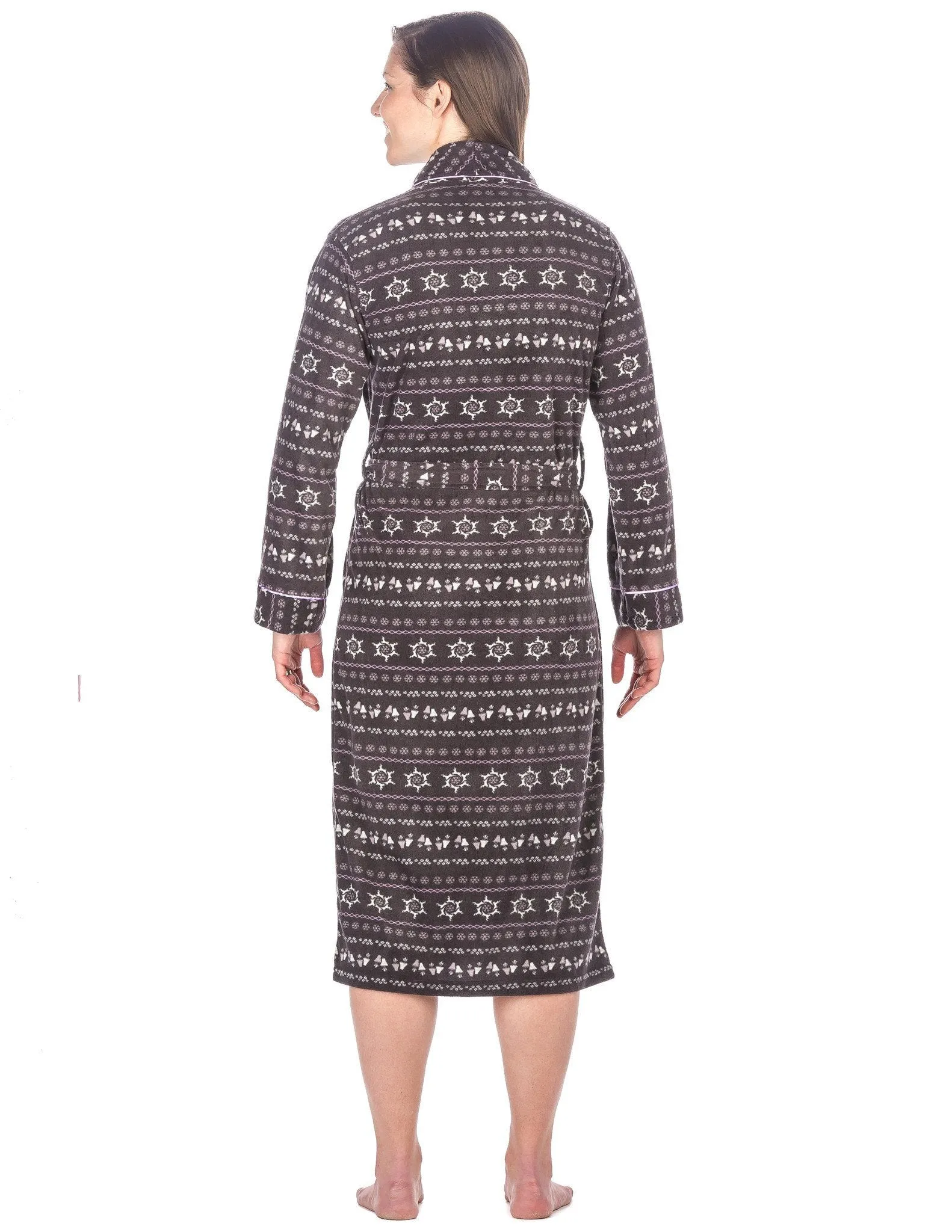 Women's Microfleece Robe - Nordic - Dark Gray
